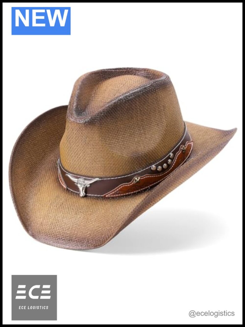 Hand Woven Straw Cowboy Hat for Men and Women Western Wide Brim Sun Hat